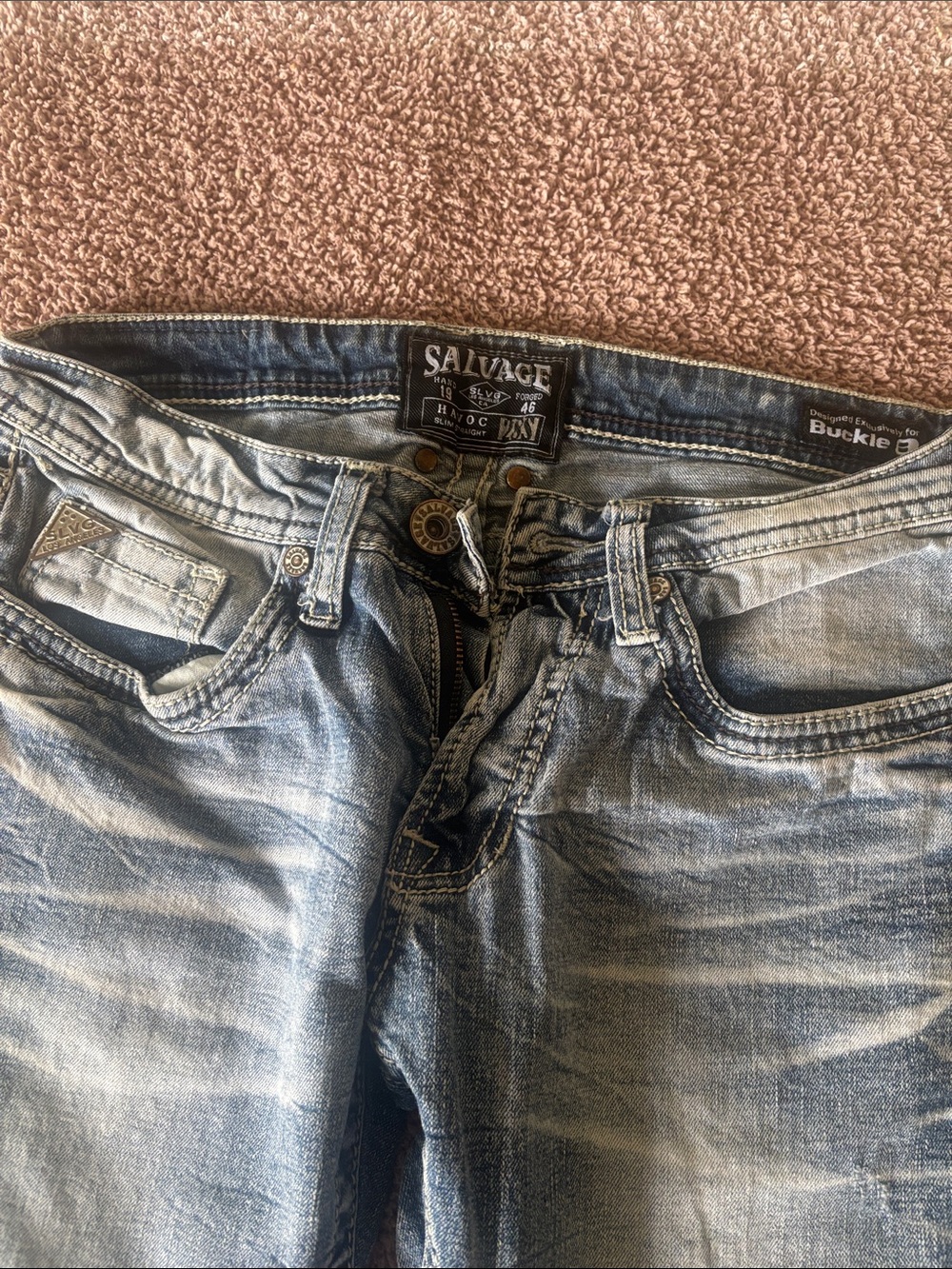 Salvage Mid Blue Boot Cut Jeans